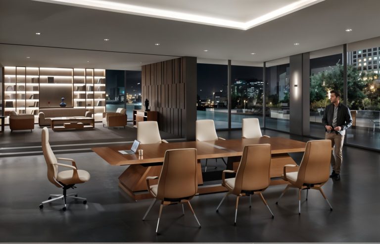 Orbis Elite Conference Table Set – Luxe Boardroom Statement with Sculpted Chairs